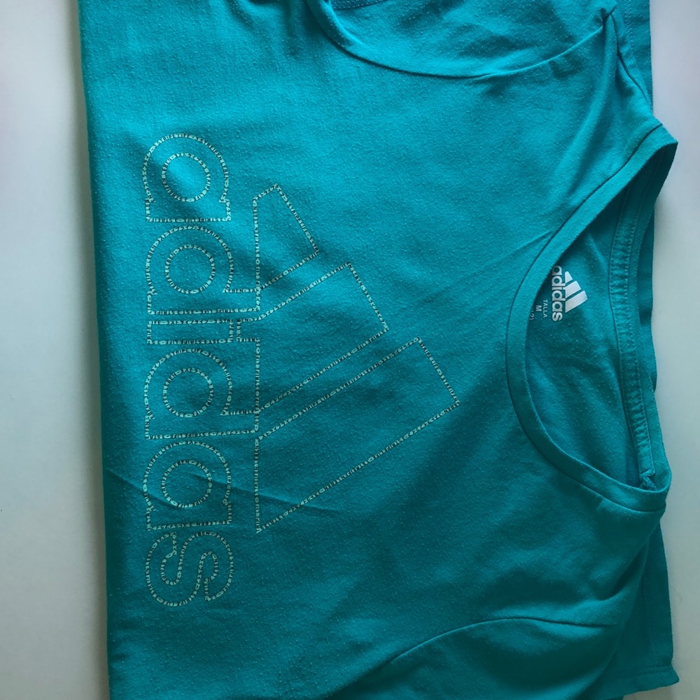 TEAL ADIDAS TEE! 10/12 IN KIDS!!
